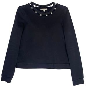Rebecca Minkoff Pearl Accent Sweatshirt XS Black Elevated‎ Basic Sophisticated